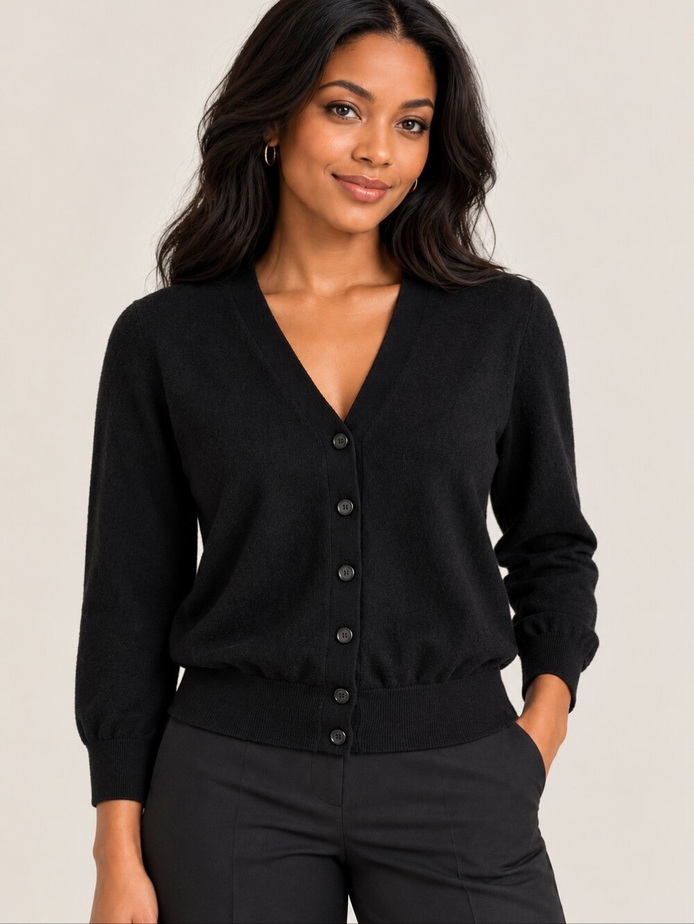 Prada Classic Black Wool Cardigan